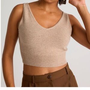 Mongolian Cashmere Cropped Tank Quince Medium